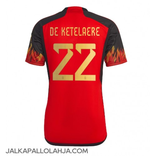 Belgia Charles De Ketelaere #22 Kopio Koti Pelipaita MM-kisat 2022 Lyhyet Hihat